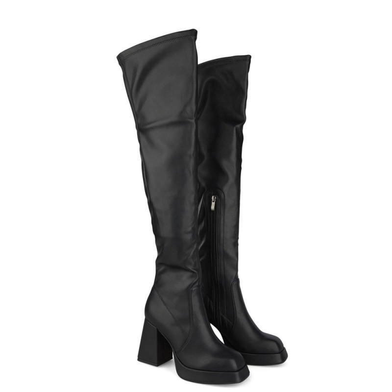 Bottes à Talons Alma En Pena Musketeer Boot Square Heel Kaki Femme | YPO-51983202